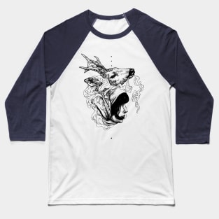 Girl And Deer Baseball T-Shirt